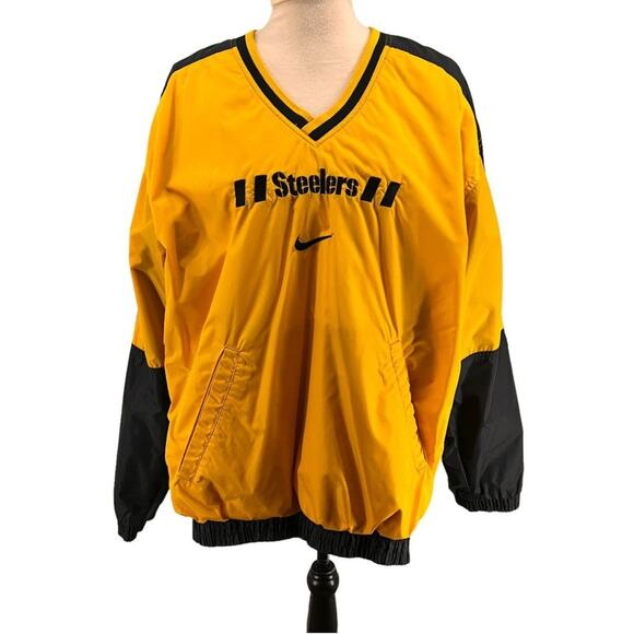 Vintage Nike Proline Reversible Pittsburgh Steelers Pullover Jacket Men's Large - Picture 1 of 11